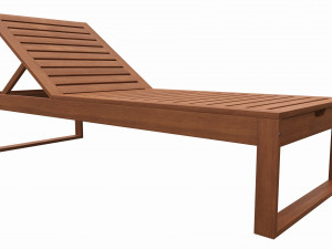 Outdoor wood sun lounger 01 Modelo 3D