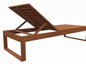 Outdoor wood sun lounger 01 Modelo 3D