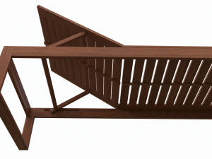 Outdoor wood sun lounger 01 Modelo 3D