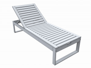 Outdoor wood sun lounger 01 Modelo 3D
