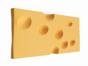 Piece of cheese triangular Model 3D