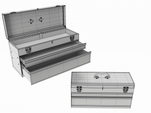 Portable toolbox chest with carrying handle set 3D Model