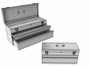 Portable toolbox chest with carrying handle set 3D Model