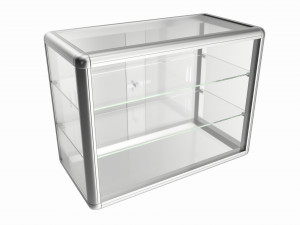 Shop two level counter top glass showcase 3D Model
