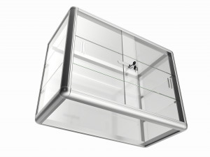 Shop two level counter top glass showcase 3D Model