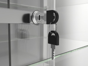 Shop two level counter top glass showcase 3D Model