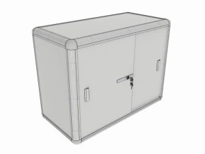 Shop two level counter top glass showcase 3D Model