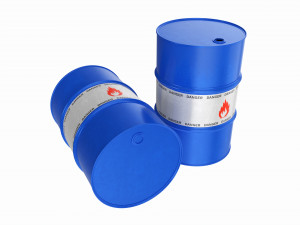 Steel oil barrel set blue 3D Модель