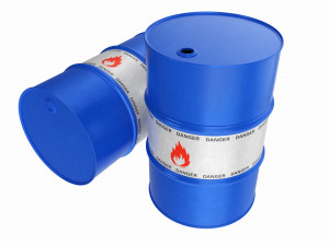 Steel oil barrel set blue 3D 모델