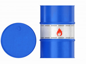 Steel oil barrel set blue 3D 모델