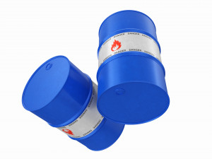 Steel oil barrel set blue 3D 모델