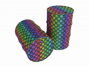 Steel oil barrel set blue 3D 모델