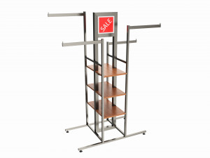 Store 4-way Square Tube Clothing Rack 3D Модель