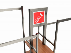 Store 4-way Square Tube Clothing Rack 3D-Modell