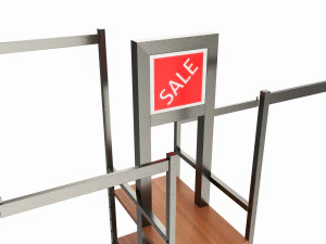 Store 4-way Square Tube Clothing Rack 3D Model