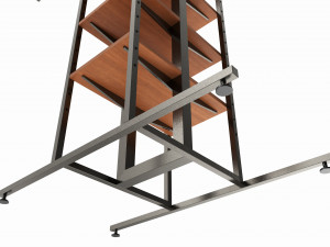 Store 4-way Square Tube Clothing Rack 3D-Modell