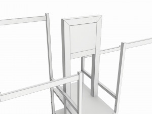 Store 4-way Square Tube Clothing Rack 3D-Modell
