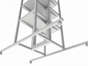Store 4-way Square Tube Clothing Rack 3D-Modell