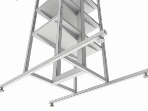 Store 4-way Square Tube Clothing Rack 3D Model