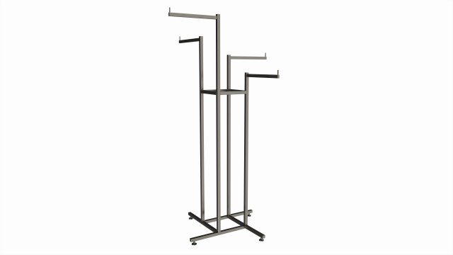 Store Adjustable 4-way Square Tube Clothing Rack Model 3D .c4d .max .obj .3ds .fbx .stl .blend 