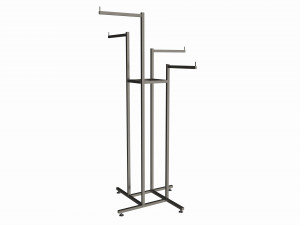 Store Adjustable 4-way Square Tube Clothing Rack 3D Model