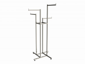 Store Adjustable 4-way Square Tube Clothing Rack Model 3D