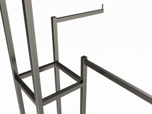 Store Adjustable 4-way Square Tube Clothing Rack Model 3D