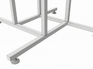 Store Adjustable 4-way Square Tube Clothing Rack Model 3D