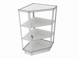 Store Corner Glass Showcase 3D Модель
