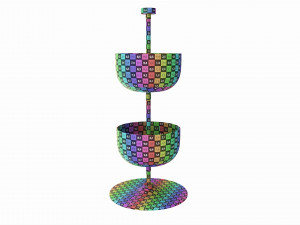 Store Counter Top 2-tier Spinning Bowl Display 3D Model