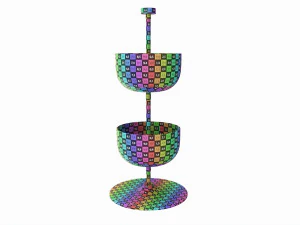 Store Counter Top 2-tier Spinning Bowl Display 3D Model