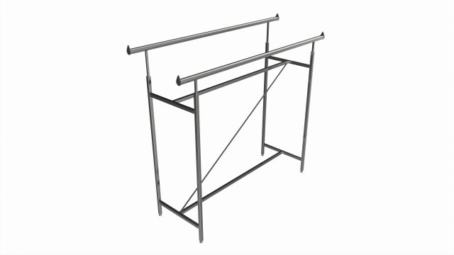 Store double bar rack 3D Модель .c4d .max .obj .3ds .fbx .stl .blend 