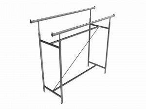 Store double bar rack 3D Модель