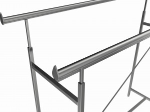 Store double bar rack 3D Модель