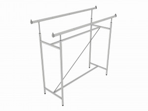 Store double bar rack 3D Модель