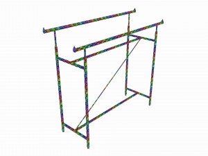 Store double bar rack 3D Модель