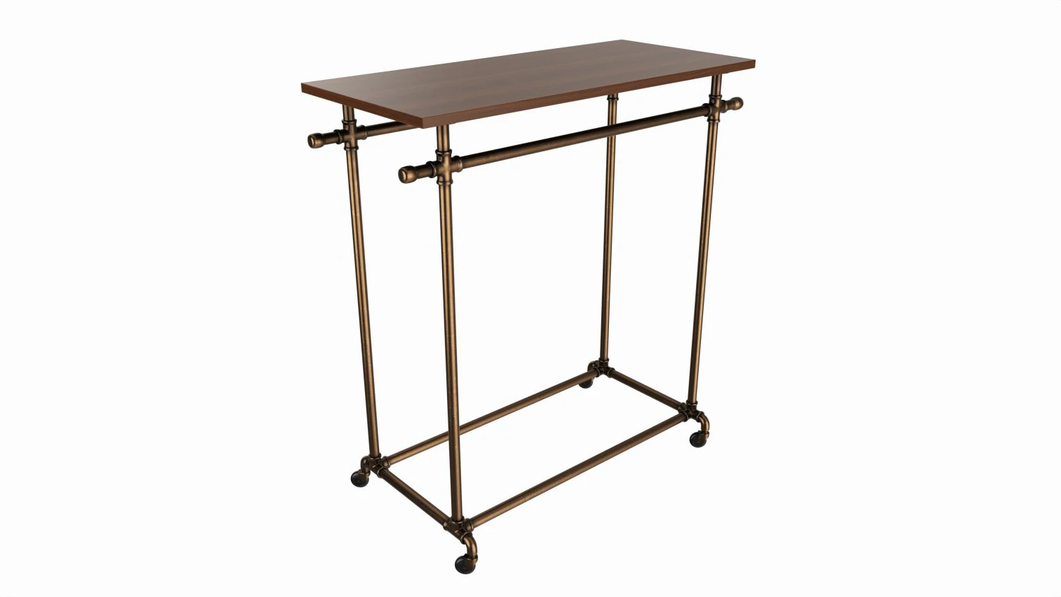 Store double bar rack system 3D Model .c4d .max .obj .3ds .fbx .stl .blend 