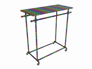 Store double bar rack system 3D Model