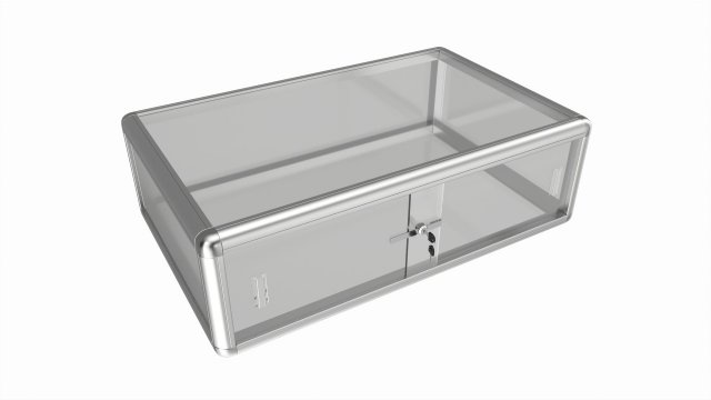 Store Flat Counter Top Glass Showcase Modèle 3D .c4d .max .obj .3ds .fbx .stl .blend 