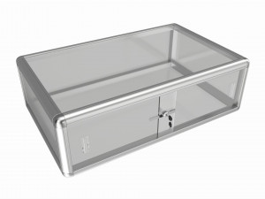 Store Flat Counter Top Glass Showcase 3D Model