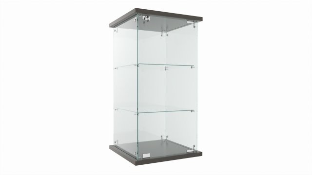 Store Frameless Counter Top Glass Tower Showcase 3D Model .c4d .max .obj .3ds .fbx .stl .blend 