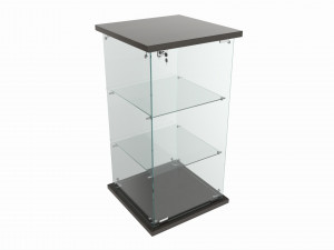 Store Frameless Counter Top Glass Tower Showcase 3D Model
