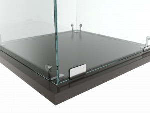 Store Frameless Counter Top Glass Tower Showcase 3D Model