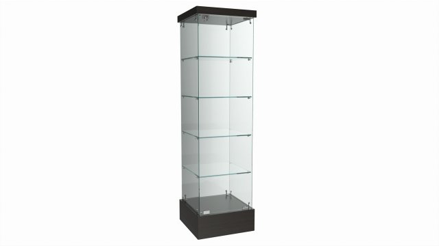 Store Frameless Glass Tower Showcase 3D Model .c4d .max .obj .3ds .fbx .stl .blend 
