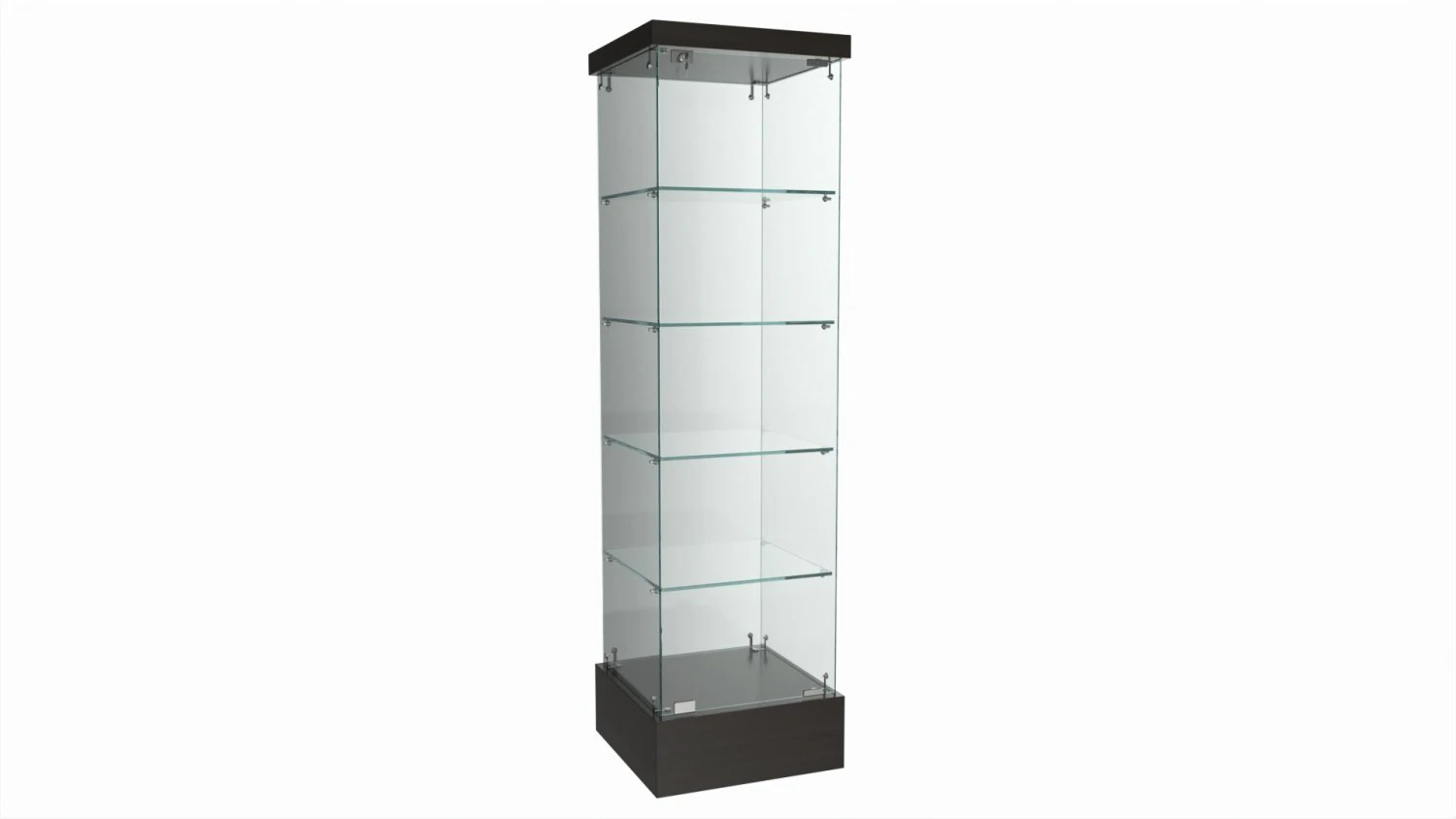 Store Frameless Glass Tower Showcase 3D Model .c4d .max .obj .3ds .fbx .stl .blend