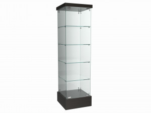 Store Frameless Glass Tower Showcase 3D 모델
