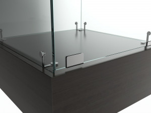Store Frameless Glass Tower Showcase 3D Model