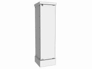 Store Frameless Glass Tower Showcase 3D Model