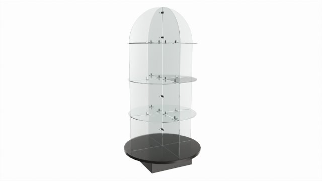 Store Glass Bullet Display with Base Model 3D .c4d .max .obj .3ds .fbx .stl .blend 