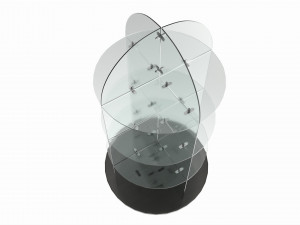 Store Glass Bullet Display with Base Model 3D